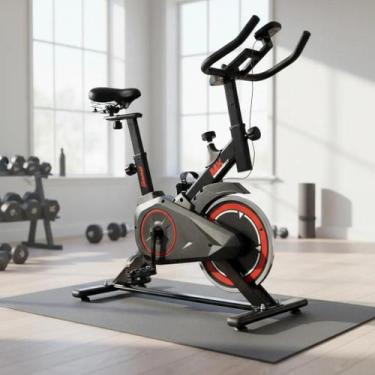 Imagem de Bicicleta Ergométrica Spinning Silenciosa Treino em Casa MKFIT, Vermel