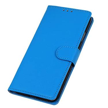 Imagem de LAHappy Capa de couro para iPhone 13 Pro Max/13 Pro/13/13 Mini, capa flip de couro premium com suporte para cartão e função de suporte, capa de notebook com fecho magnético, azul, 13 Pro de 6,1 polegadas