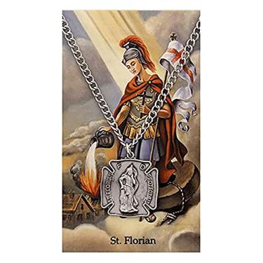 Imagem de St. Florian Shield Medal with St. Florian Prayer Card, Large