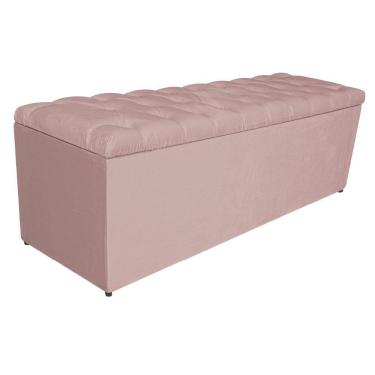 Imagem de Calçadeira Estofada Liverpool 195cm King Size Suede Rosê