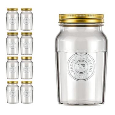 Imagem de Pote Americado Vintage Retro Tampa Biscoito 1,5L Nadir 8Un