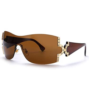 Imagem de Óculos de sol superdimensionados de uma peça, designer de luxo feminino, óculos de sol masculinos uv400 moda, óculos de sol, 3, outros