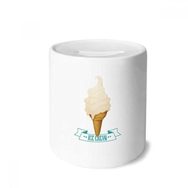 Imagem de DIYthinker White Cream Popsicles Ice Cream Cones Money Box Saving Banks Ceramic Coin Case Kids Adults