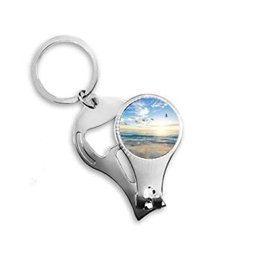 Imagem de Ocean Sand Beach Bird Sea Picture Nail Nipper Ring Chaveiro Abridor de Garrafas Cortador