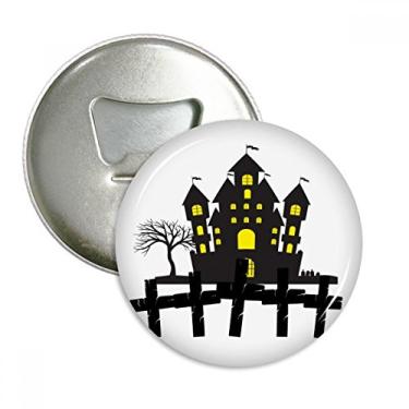 Imagem de Halloween Brightly Lit Castle Abridor de garrafas ímã de geladeira emblema multifuncional