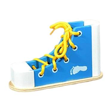 Imagem de harayaa de de amarrar de madeira, para amarrar de habilidades motoras, a amarrar s, Azul