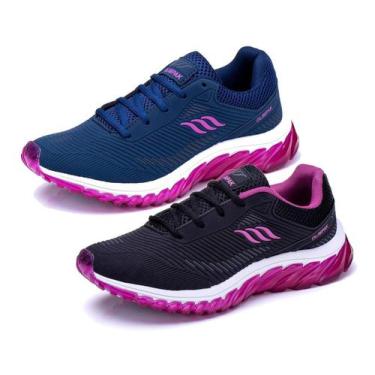 Imagem de Combo 2 Pares Tênis Feminino Esportivo Academia Caminhada - Olimpak