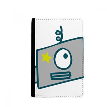 Imagem de Carteira carteira com compartimento para passaporte de robô olho único Universo e alienígena Notecase Burse