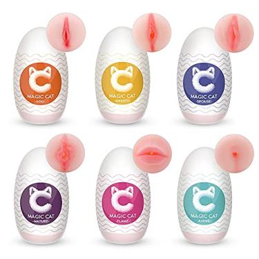 Imagem de Masturbador EGG Formato Vagina com Texturas Internas em Cyberskin 10,6 x 6,2 Cm S Hnade Magic Cat SWEETY
