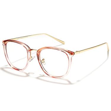 Imagem de Cyxus Óculos de luz azul para mulheres, óculos modernos para computador no escritório reduzem a tensão ocular, antienxaqueca para trabalhar na leitura