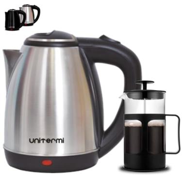 Imagem de Kit Chaleira Elétrica 1,8L + Cafeteira Prensa Francesa 650 ML Manual Cantinho do Café (INOX CROMADO)