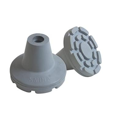 Imagem de KMINA - Pés de borracha de muleta 19 mm, 18 mm e 17 mm (x2 unidades) 3/4", pontas de borracha para bengalas, virolas para bengalas, pés de borracha para muletas, pés de muleta cinza - Feito na Europa
