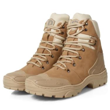 Imagem de CMR Shoes, Bota Masculina De Couro Cano Baixo Confortável Coturno Resistente Solado De Borracha Moda Inverno Cor:Bege;Tamanho:44