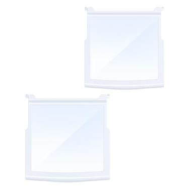 Imagem de WPW10276348 Prateleira de vidro para geladeira compatível com Whirlpool, Kenmore, Maytag, substituição de prateleira de geladeira - substitui AP6018411, W10276348, 1557829, 2309524 (pacote com 2)