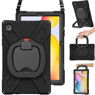 Imagem de BRAECN Capa para Galaxy Tab S6 Lite 2024/2022/2020, capa de silicone resistente com alça de mão, alça de ombro, suporte, suporte para caneta S para Samsung Tab S6 Lite 10,4 polegadas SM-P620/P610