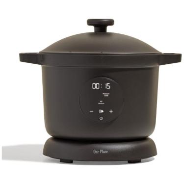 Imagem de Panela Elétrica 5,6L com 4 Modos de Cozimento, Revestimento Antiaderente e Display LED, 110V 1200W, Our Place, Preta