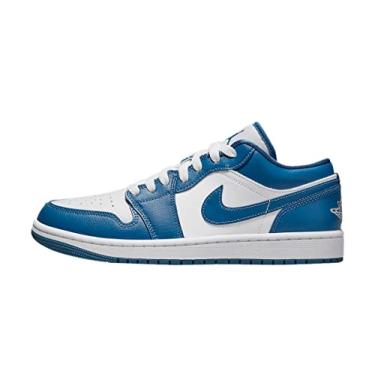 Imagem de NIKE - Sapato Feminino Jordan 1 Low Branco, Azul Escuro Marina - 9.5