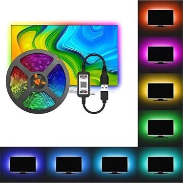 Imagem de Fita Led 5050 Rgb 3m 5v Usb Para Tv Pc Controlador Bluetooth - Goldens