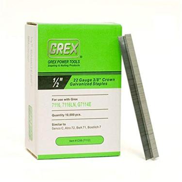 Imagem de GREX Grampos galvanizados C08, calibre 22, coroa de 9,5 mm (3/8") de comprimento de 1,27 cm (10.000 por caixa)