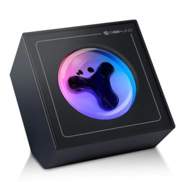 Imagem de sovenomund Visualizador de som de alto-falante ferrofluido, lâmpada de ferrofluido dançante com luzes coloridas, ferrofluido com ritmo musical, simbionte em uma garrafa (preto)