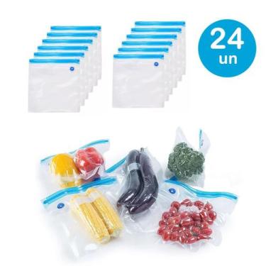 Imagem de 24un sacos vácuo organizador conservar alimentos embalagem P - Unyhome