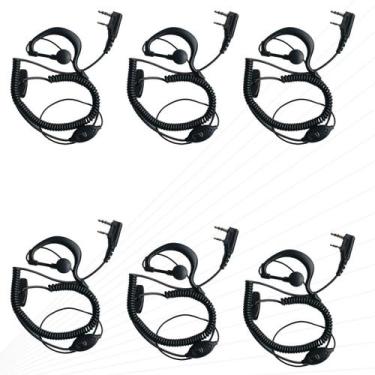 Imagem de Kit 6 Fone Microfone Baofeng Uhf Para Rádio Uv-16 Plus - Lellis Rocha