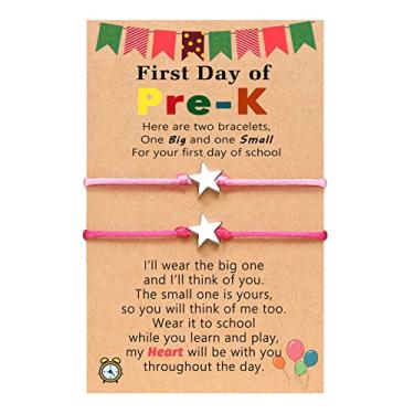 Imagem de Pulseiras First Day of School, Preto/Rosa/Azul/Vermelho/Fúcsia Pulseiras Star para Mommy and Me, Corda, Sem pedras preciosas