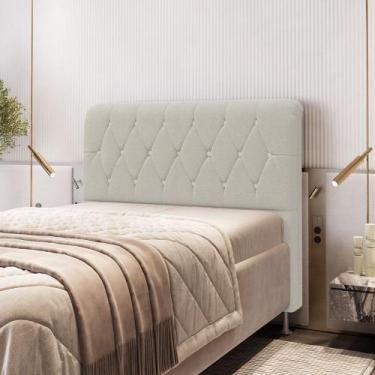 Imagem de Cabeceira Sirus 140 Premium / N-037 Bouclê Off White - ARADECOR, CASAL