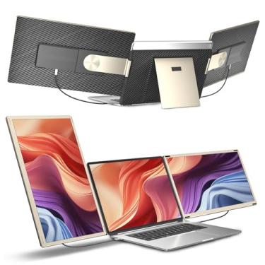 Imagem de siaviala Extensor de tela de laptop, monitor triplo portátil de 39.6 cm FHD 1080P, compatível com Windows, Mac, Chrome, para laptop de 13 a 17,3 polegadas