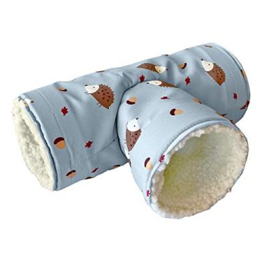 Imagem de Túnel de lã feito à mão, 3 vias, para animais pequenos, dobrável para animais de estimação, tubo de túnel de brinquedo para coelho anão, hamster, porquinho-da-índia, chinchila, planador de açúcar,