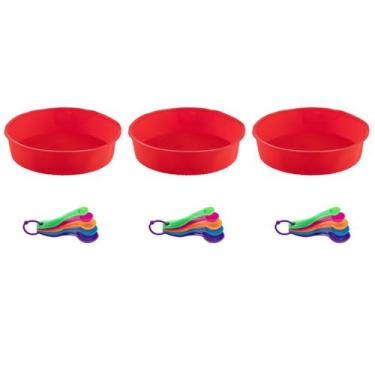 Imagem de Medidora 5 Pç + Forma de Silicone 24cm Redonda Sortida 3Un - QUALITY H