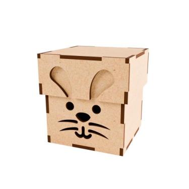Imagem de Kit 10 Caixas MDF Coelho para Artesanato e Lembrancinhas - Deliparts