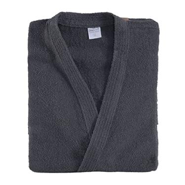 Imagem de Roupão de Banho Atoalhado Felpudo 100% Algodão Feminino e Masculino Roupao Tamanho Adulto Hipoalergênico (Algodão, Cinza)