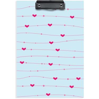 Imagem de Prancheta de Duratex, Ofício, Linha Coração, com Prendedor de Metal, Embalagem com 06 Unidades, Stalo