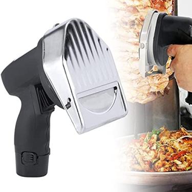 Imagem de Máquina, cortador de kebab elétrico turco dedicado, carregador, portátil, fatiador de kebab, espessura ajustável, faca de churrasco comercial/doméstica, A