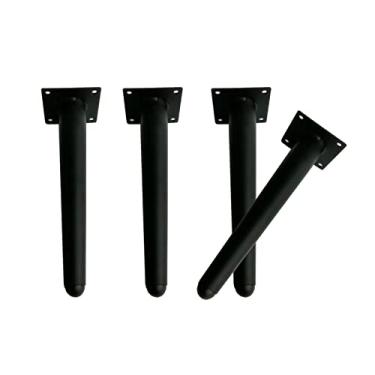 Imagem de Pacote com 4 pernas de móveis de cone preto/dourado, pernas modernas de sofá de aço inoxidável/pernas de mesa de centro, suporte de carga: 400 kg, para armários, armários de banheiro, poltrona