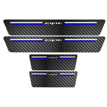Imagem de Kit Soleira Protetora Porta Premium Blue Carbono  -  Civic - Jhow Ades