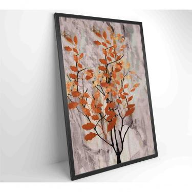 Imagem de Quadro Pintura óleo Folhas No Outono Medidas 60x90 Cm Impressão Vidro Acrílico