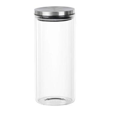 Imagem de Pote De Vidro Com Tampa Em Inox Redondo 14l 22x10cm