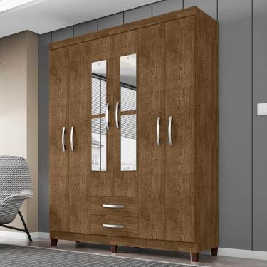 Imagem de Guarda Roupa Casal Espelho 6 Portas 2 Gavetas Moden 150 Cm Malbec Incp