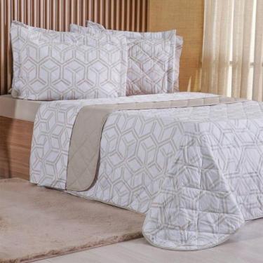 Imagem de Kit Colcha Queen 200 Fios Estampada New 100% Algodão 240x260cm Rayon -