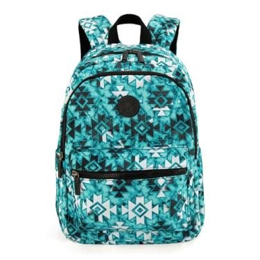 Imagem de Montana West Mochila feminina para viagem ocidental mochila casual para laptop e faculdade, Turquesa asteca, Medium