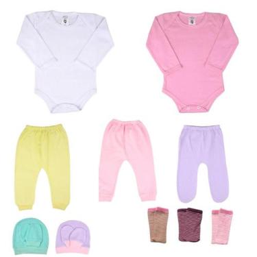 Imagem de Kit Roupa Recém nascido 12 Peças Completo - Batutinhas Baby, Rosa, Men