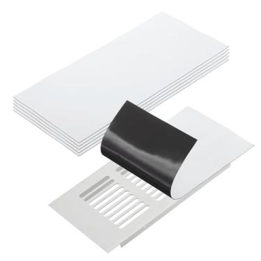 Imagem de PATIKIL Capa de ventilação magnética de 30 cm x 14 cm, 6 peças de capa de registro de ar de parede de chão bloqueador de ventilação magnética para forno de lareira HVAC RV doméstico, branco