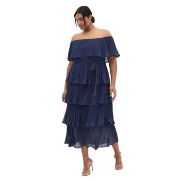Imagem de City Chic Vestido feminino plus size - jardim noturno, Azul marino, 46