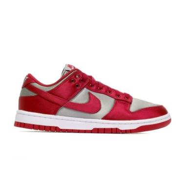 Imagem de Nike Sapato feminino Dunk Low, Cinza médio/vermelho e branco, 41 BR