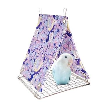 Imagem de Ninho de pássaro suspenso respirável com fundo de metal resistente para facilitar a limpeza, ninho de pássaro impermeável, balanço de rede suspensa de papagaio, barraca de dormir para papagaio