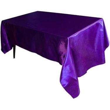 Imagem de Toalha De Mesa, Toalhas De Mesa Retangulares, Toalha De Mesa De Cetim, Macio, Toalhas De Mesa De Jantar De Cetim, Toalha De Mesa, Toalha De Mesa De Jardim Para Sala De, Dark Purple, 145 x 320 cm