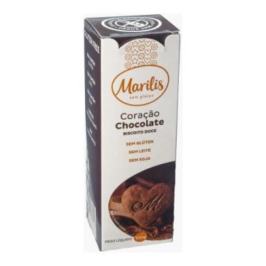 Imagem de Biscoito Sem Glúten Coração de Chocolate Marilis 100g