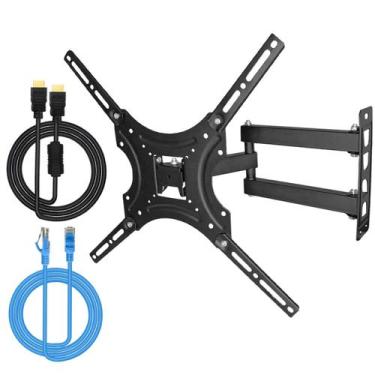 Imagem de Suporte TV 32 55 Polegadas Retrátil Ajustável Universal Cabo HDMI E Ca